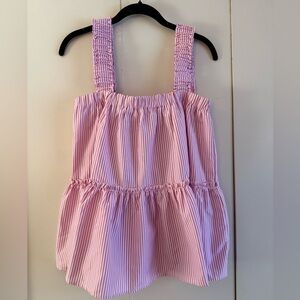 Petal & Pup Pink and White Striped Top